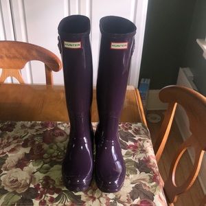 Purple hunter boots